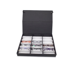 Boîte de plateau de présentation de lunettes de soleil portables en gros 18 emplacements porte-lunettes présentoir à lunettes portable - Product Image 3