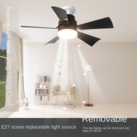 Ventilateur de plafond LED moderne de 42 pouces avec lumière, moteur DC en métal, 5 pales en ABS, télécommande, variateur d'intensité, 6 vitesses, CRI 95 élevé