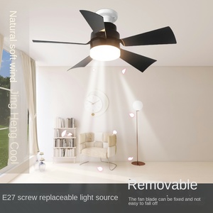 Ventilador de Techo Moderno de 42 Pulgadas con Luz LED, Motor de CC, 5 Aspas de ABS, Control Remoto, Silencioso, Decorativo para Sala de Estar - Product Image 2