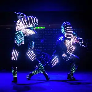 Rgb меняющий цвет светодиодный костюм робота, ночные клубы, праздничная одежда, световые костюмы, светодиодный костюм робота Kryoman David, Одежда для танцев