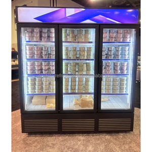 Refrigerador Vertical Comercial para Supermercados, con 3 Puertas de Vidrio, Exhibidor de Bebidas, Enfriador Vertical de Una Sola Temperatura - Product Image 1