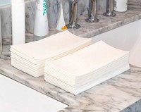 Serviettes de table en papier non tissé 1 pli, en pâte de bois vierge, blanc naturel, 30x40cm, 50gsm, en sachet