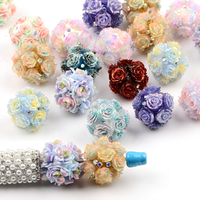 Perles de luxe en forme de rose, strass scintillants, fournitures en vrac pour la fabrication de bijoux DIY, chaînes de téléphone, couleurs pastel, vente en gros
