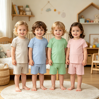 Pigiama Estivo Personalizzato in Bambù per Bambine, Set 2 Pezzi Top + Pantaloncini, Abbigliamento per Bambini e Bambine, Vendita all'Ingrosso