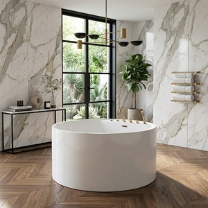 Baignoire Balnéo Moderne Compacte de Luxe Contemporaine OEM/ODM (FW-M-2001) Écologique pour Usage Résidentiel et Hôtelier - Product Image 4