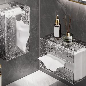 Boîte à mouchoirs transparente murale pour salle de bain, porte-mouchoirs en plastique - Product Image 4