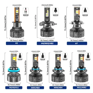 K19 Factory Outlet 190W High Power LED Đèn pha H1 H4 H11 9005 9006 9012 H7 phổ LED ánh sáng xe