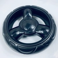 Roue de chariot jouet de 5,3 pouces, jante en plastique et pneu en mousse EVA, roulettes avec frein, capacité de charge de 15 à 20 kg, dureté du pneu de 55 à 60A