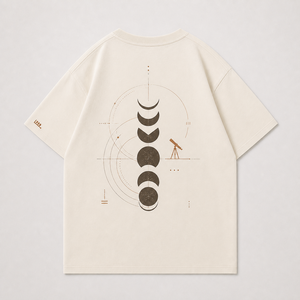 เสื้อยืดคอตตอนทรงบ็อกซี่แบบดรอปไหล่พร้อมลายกราฟิก Original Moon Phase Workshop - Product Image 3