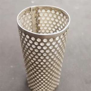 304 SS kawat pukulan lubang bulat baja tahan karat jala berlubang tabung Filter jala - Product Image 6
