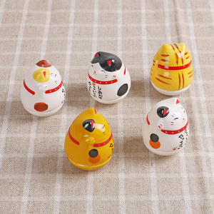 متعة إبداعية على الطراز الياباني سيراميك ثروة القط بهلوان مزجج تصميم أرجوحة لفتح متجر هدية أو استخدام ذاتي اثنين مناسبة - Product Image 1