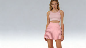 Customizable 4-Piece Women's High-Waisted Flared Sports Skirt Set Elastic Waist Casual Mini Skirts for <b>Ladies</b> - Product Image 2