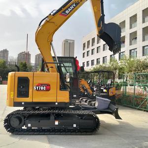 Mini-excavatrice sur chenilles hydraulique d'occasion SANY SY70C 7 tonnes à moteur Isuzu, modèle SY70, fabriquée en Chine, à faible consommation d'énergie, avec accessoires inclus. - Product Image 5