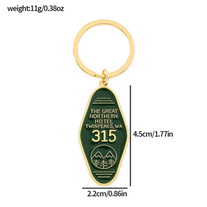 Gran oferta <span class=keywords><strong>de</strong></span> llaveros <span class=keywords><strong>de</strong></span> esmalte suave personalizados <span class=keywords><strong>televisión</strong></span> Twin Peaks Aleación <span class=keywords><strong>de</strong></span> Zinc dorado regalo <span class=keywords><strong>de</strong></span> moda llavero esmaltado - Product Image 2