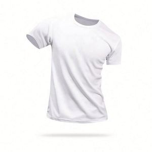 Casual Jersey Fabric Blank Design T-Shirt Soft Polyester Heat-Transfer Printed Custom Logo Quick Dry Fit Men - Product Image 2