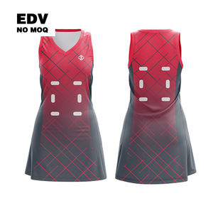 Robe de netball uniforme ajusté pour femme avec design sublimé et uniforme de netball en tissu respirant - Product Image 1