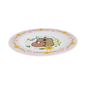Plato hondo de <span class=keywords><strong>melamina</strong></span> para niños sin BPA al por mayor, <span class=keywords><strong>vajilla</strong></span> con estampado floral de oso de dibujos animados para la hora de la comida de los niños - Product Image 2
