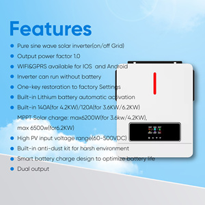 1 кВт, 2 кВт, 3 кВт, 4 кВт, 6 кВт, 8 кВт, 10 кВт, гибридный солнечный инвертор, цена, физический запас, 48 В, 24 В, 12 В, MPPT, двойной инвертор синусоидальной волны переменного тока - Product Image 5