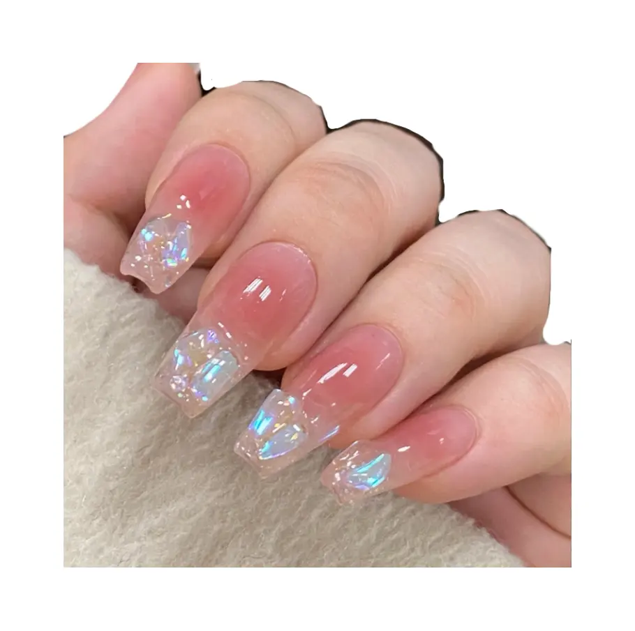 Wholesale hot custom cute style ABS gel style hand-worn nail full coverage.
