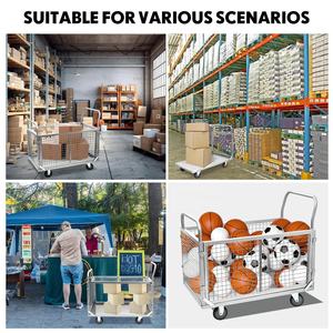 케이지가있는 접을 수있는 푸시 카트 플랫폼 트롤리 4 in <span class=keywords><strong>1</strong></span> 접이식 유틸리티 돌리 핸드 트럭 이동 농구 카트 - Product Image 6