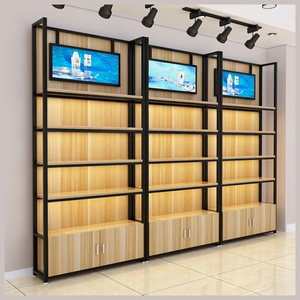 Scaffale Espositivo in Metallo e Legno Kainice <span class=keywords><strong>per</strong></span> Negozi di Cosmetici e <span class=keywords><strong>Librerie</strong></span> con Illuminazione LED - Product Image 1