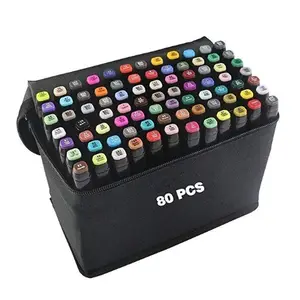 80 Color Dual Tip Art Marker Pen Classic Series Alcohol Felt Permanent Markers Pastel Highlighter