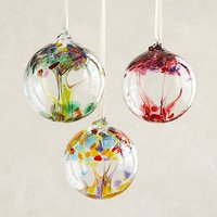 Boules de Noël Modernes Colorées Réutilisables en Verre Soufflé à la Main, Ornements de Noël en Verre Teinté Imprimé, Décoration Creuse à Suspendre pour Arbre, Cadeau