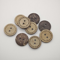 Boutons en coquille de noix de coco naturelle, ronds, gravés au laser, 2 et 4 trous, boutons à coudre, accessoires écologiques pour vêtements, décoration de vêtements
