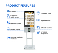 Quiosco de pedidos de comida rápida de autoservicio con pantalla táctil interactiva para centros comerciales Tiendas minoristas Aplicación interior SDK OEM