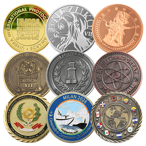 Tùy chỉnh chết đúc <span class=keywords><strong>3D</strong></span> logo khắc vàng sáng hợp kim nhôm kim loại đồng xu - Product Image 1