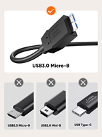 Cable Micro USB 3.0 de Alta Calidad a Precio de Fábrica, 3.3 Pies, Cable de Alta Velocidad para Disco Duro, Ligero, Carga Rápida para Computadora