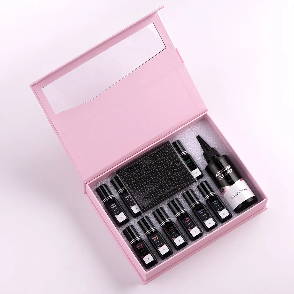 Individuelles Design Soak Off Airbrush Gel-Nagellack-Set Ombre Spray Pulverfarbe für Nägel