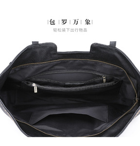 กระเป๋าโท้ทหนังแท้ขนาดใหญ่สำหรับผู้หญิง แฟชั่นใหม่ คุณภาพสูง กระเป๋าธุรกิจเรียบง่าย กระเป๋าสะพายไหล่ผู้หญิง - Product Image 2