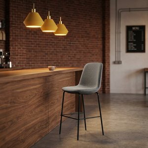 Silla de Bar Minimalista Tapizada 2026 Sin Reposabrazos, Patas de Acero Gruesas TB-CA117, Asiento de Espuma de 770 mm de Altura para Hogar, <span class=keywords><strong>Cocina</strong></span>, Villa, Barra - Product Image 1