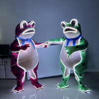Articles de fête rose vert gonflable grenouille cosplay performance vêtements blanc lumière LED robot costume pour bar atmosphère accessoires