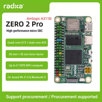 Radxa Zero 2 Pro A311D Quad Core 4 Go LPDDR4 32-128 Go EMMC 4K60 Ordinateur monocarte Linux WiFi5 Antenne externe Bluetooth5