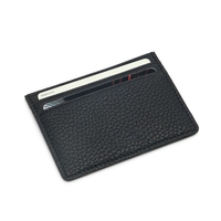 Porte-cartes personnalisé avec logo, en cuir véritable, RFID, portefeuille fin, mode, sans fermeture, pour homme et femme, porte-cartes d'identité, de crédit et de visite