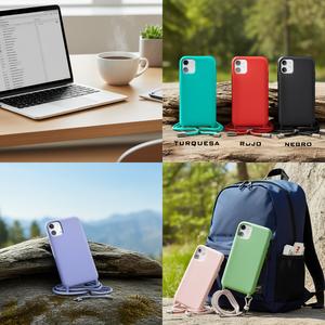 เคสโทรศัพท์ DAM สำหรับ iPhone 15 Pro Max พร้อมสายคล้องคอ สีเทอร์ควอยซ์ แดง ดำ ม่วง เขียว ชมพู - Product Image 1