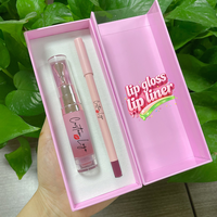 Ensemble 2-en-1 Crayon à Lèvres et Gloss – Marque Privée – Longue Tenue, Imperméable – Kit Crayon Contour des Lèvres et Gloss Brillant