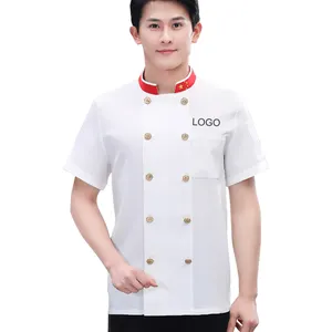 Chef Jacket Shirt Restaurant Hotel Hostess Uniform Short Sleeve Chef Coat Uniform Kitchen Uniform Chef