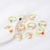 Bagues mode haute qualité gros, ouverture ajustable, zircon incrusté, plaqué or 18K, femmes – bagues fines
