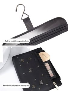 ผ้าไนล่อนกันน้ำขยายได้พร้อมตะขอแขวนอุปกรณ์อาบน้ำสำหรับเดินทางลายพิมพ์พิมพ์แบบส่วนตัวโลโก้ - Product Image 6