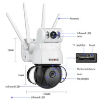 2022 Neues Design Smart Home-Sicherheits system IP-Sicherheit Wireless Wifi CCTV 4MP-Kamera Dual-Lens-Blitzlichter Mini-Netzwerk kamera