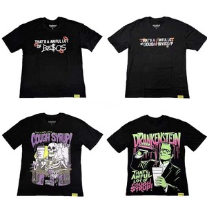 T-shirt da uomo stile street, 100% cotone di alta qualità. Questa è una maglietta da uomo molto grande con stampa di sciroppo per la tosse. - Product Image 1