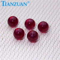 Saphir étoile artificiel, rubis rouge, forme sphérique/forme de boule, corindon rouge sans trou