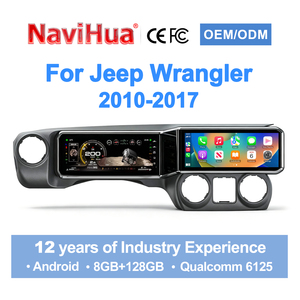 Navihua - Mise à niveau double écran pour Jeep Wrangler JK 2010-2017 - Autoradio Android avec écran LCD numérique - Autoradio Carplay - Product Image 2