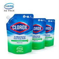 Pochettes Doypack 3L à bec verseur personnalisées avec impression hélio pour détergent, liquides, sauces, tampons, couches, sécurité et protection contre l'humidité