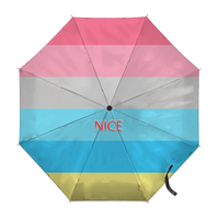Parapluie pliant personnalisé drapeau Genderfluid, avec touches arc-en-ciel gay, idéal pour les foires créatives et les vacances en bord de lac