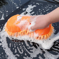 Éponge de lavage de voiture en chenille, bloc éponge doux et épaissi en microfibre en forme de 8, tampon de lavage pour voiture