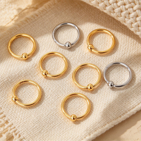 Anneau clicker à billes captive en acier inoxydable personnalisé, anneau segmenté articulé, or et argent, bijoux de corps pour septum et oreille, vente en gros OEM
